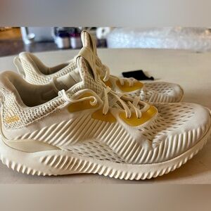 Adidas Cream and Gold Athletic Sneakers